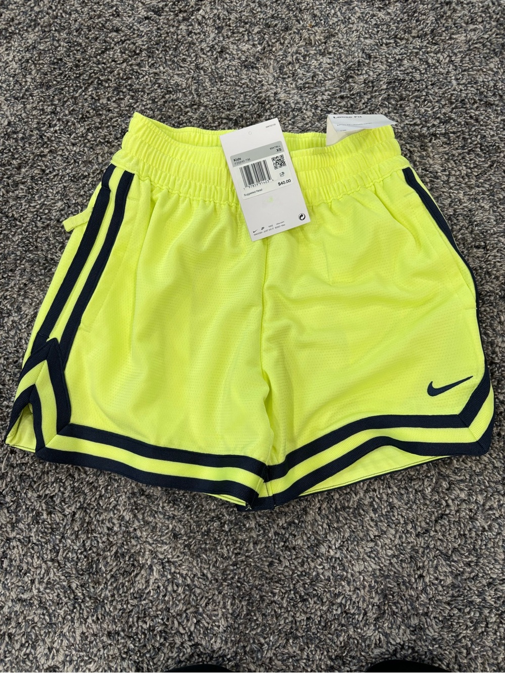 Nike girls Neon Yellow Dri-FIT Athletic Shorts new with tags